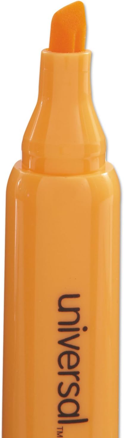 Universal 08863 Fluorescent Orange Desk Highlighter, Chisel Tip, Dozen