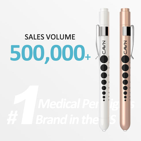 2 CAVN Pen Light with Pupil Gauge LED Penlight for Nurses Doctors, Pcs Reusable Medical Penlight for Nursing Students