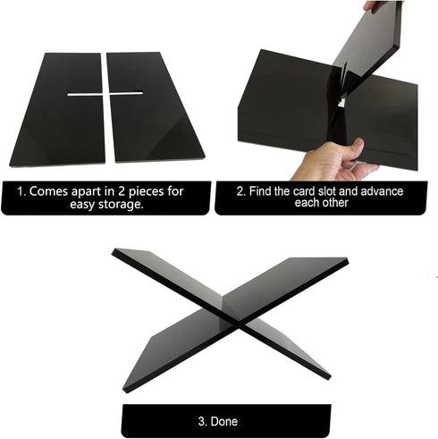 Black Acrylic Book Stand, Open Book Holder for Display and Reading, Acrylic Cookbook Stand for Coffee Table, Bible, Art