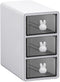 Stackable Desktop Storage Box with 3 Drawers, Transparent Cosmetic Storage Box for Office Desk