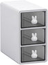 Stackable Desktop Storage Box with 3 Drawers, Transparent Cosmetic Storage Box for Office Desk