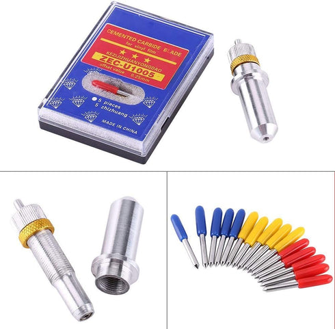 GOTOTOP 15 Pcs Cutter Plotter Cutting Blades for Cutting Plotter, 30, 45, 60 Degree Standard Blades with Holder