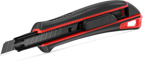 HAUTMEC 9mm Precision Utility Knife, Retractable Multi-Purpose Cutter with Soft Grip for Work, Home, Arts Crafts