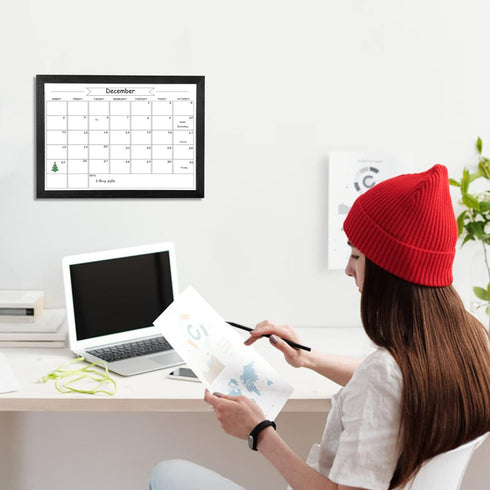 TORASO Dry Erase White Board & Monthly Calendar Board, Magnetic Whiteboard for Wall, Hanging Board for Office, Home