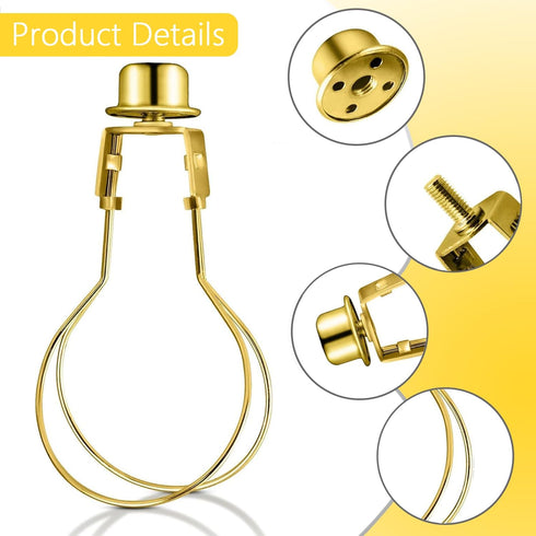 Bulb 2 Pack Lamp Shade Light Clip Adapter, Lampshade Holder Include Finial and Leveller to Securely Fit Lamp Shades