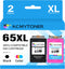 HP 65XL Black and Color Combo Pack Ink Cartridge Replacement for HP Envy 5052 5055 5058 Deskjet 2624 2652 2655 3720 (1
