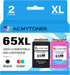 HP 65XL Black and Color Combo Pack Ink Cartridge Replacement for HP Envy 5052 5055 5058 Deskjet 2624 2652 2655 3720 (1