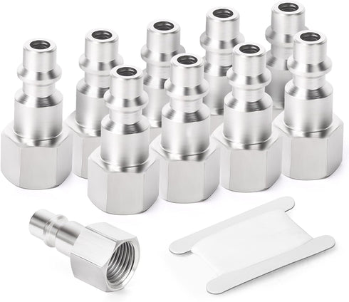 GASHER 10PCS 3/8-Inch NPT Female Industrial Air Tool Fitting, High Flow Pneumatic Plugs, Max Working Pressure 300PSI