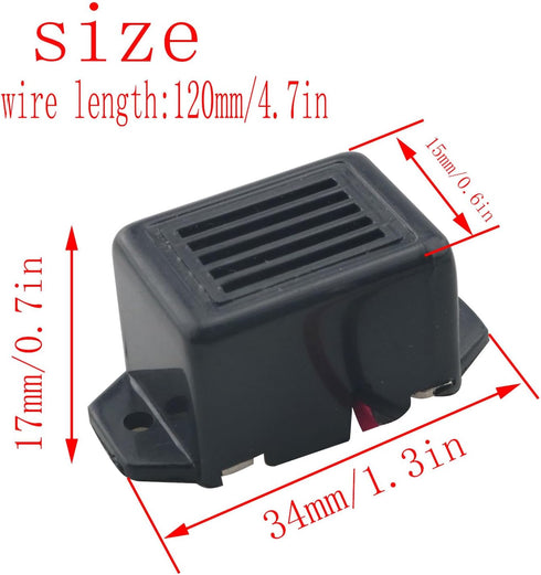 CHENJIN 2PCS 12V 400Hz Electronic Buzzer Alarm Plastic Buzzer Continuous Audible Loud Tone Piezo Alarm for Computer