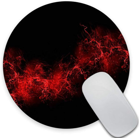 SSOIU Black Background Red Paint Explosion Burst Mouse Pad, Round 200x200x3mm