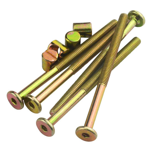 TOVOT 10 Set M6 90MM x Crib Screws with Nuts Crib Bolts Replacement Socket Head Screws for Furniture Beds Chairs