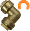 10 Pcs XFITTING Push Fit 1/2 Inch x 1/2 Inch Elbow with 1 Disconnecting Clip, 27-3-3=10W.1C