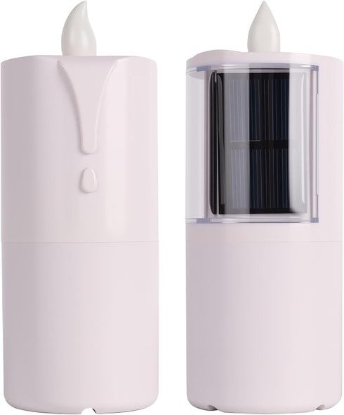 OPENDE 2.5"x6.5", Decor,Set 1 Solar Candles Outdoor Waterproof, Dusk to Dawn, Solar Powered Flameless Candles