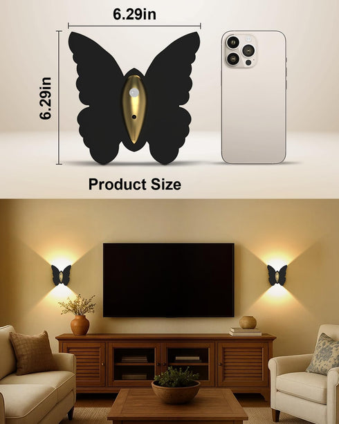 Set 2: 5000mAh Closet Eneru Battery Operated Wall Sconce of Rechargeable Motion Sensor Night Light Wireless Wall