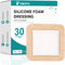 ZMZPA 30 Pcs Silicone Foam Dressing 4x4 Gentle Border, Waterproof Silicone Bandages for