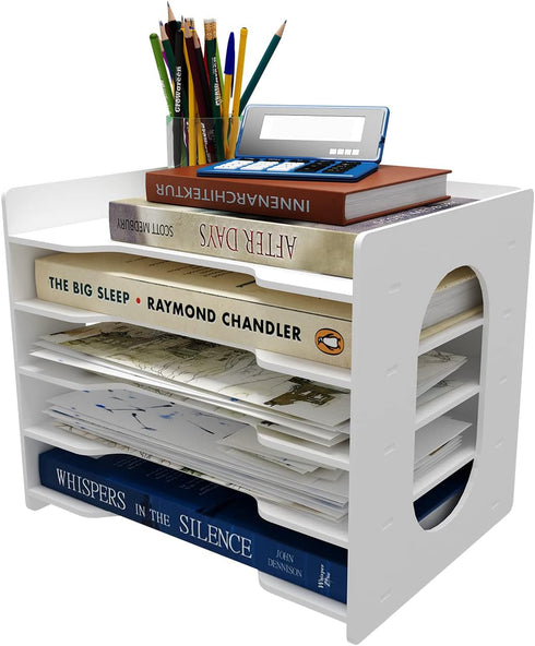 Natwind Office Paper Organizer - 5-Tier Desktop Organizer File Holder for Home Office School
