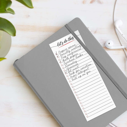 Motivational Sticky Note Checklist Set of 3, Black and Red To Do Note Pads, 50 Sheets Per Pad, Made in USA