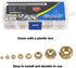 Glarks 160Pcs Metric M2 M2.5 M3 M4 M5 M6 M8 M10 High Strength Brass Hex Nuts Assortment Kit