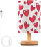 ALAZA Bedside Table Lamp for Bedroom Red Love Heart Nightstand LED Light
