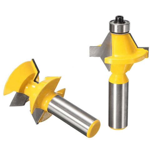 Yakamoz 1/2" Shank Tongue and Groove Router Bit Set, 2Pcs, 120 Degree Woodworking Cutter Tool