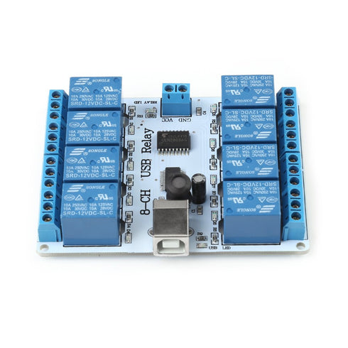 8CH 12V USB Relay Module Controller FTDI chip Type B USB Relay Board for Automation Robotics