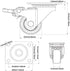 GBL 1" Small Caster Wheels with 2 Brakes + Screws - Set of 4 Low Profile Silent Casters for Cart and Furniture