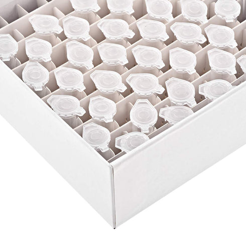 uxcell Centrifuge Tube Freezer Storage Box, 100 Places Cardboard Cryogenic Holder Rack for Microcentrifuge Tubes