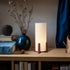 13.9" KUNJOULAM Modern Small Table Lamps, Nightstand Lamp with Linen Fabric Shade, Cylinder Bedside Table Lamp