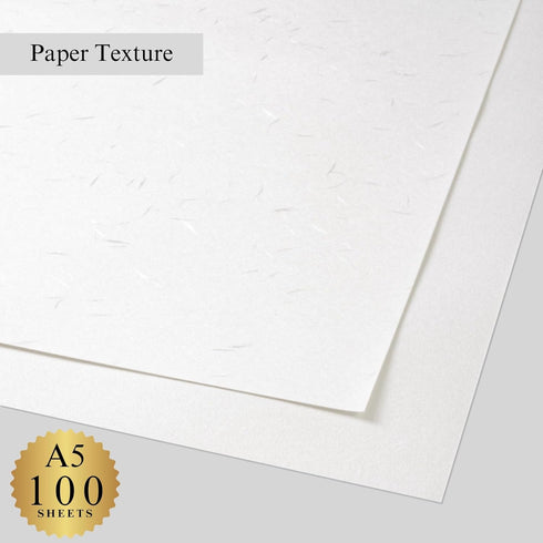Washi Paper Printable A5 Printer Paper, 100 Sheets, REIJOUSHI Japanese Paper for Laser and Inkjet Printers, Made in