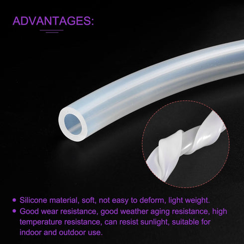 DMiotech 3/8"(10mm) ID 5/8"(16mm) OD Silicone Tube, 3.3 Feet Clear Industrial Tubing for Water Pump