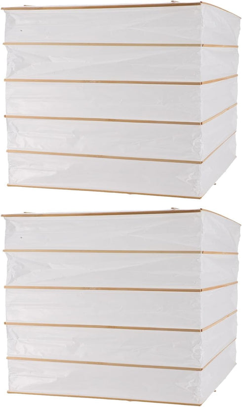 Ipetboom 2pcs White Square Folding Paper Lampshades Decorative Hanging Paper Lantern Light Covers