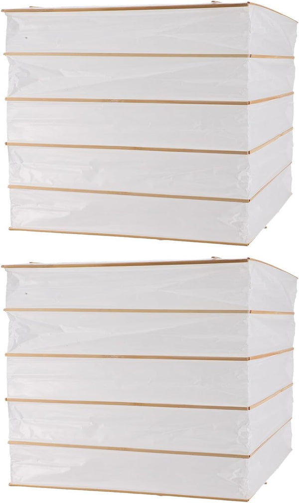 Ipetboom 2pcs White Square Folding Paper Lampshades Decorative Hanging Paper Lantern Light Covers