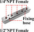 Beduan 5 Way 7 Port 1/2"NPT Input Port, 1/4"NPT Output Port Aluminum Air Hose Inline Manifold Block