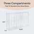 Triple Hygiene Dispenser Station with Lid - Multifunctional Tabletop or Wall Glove Holder with 3 Compartments