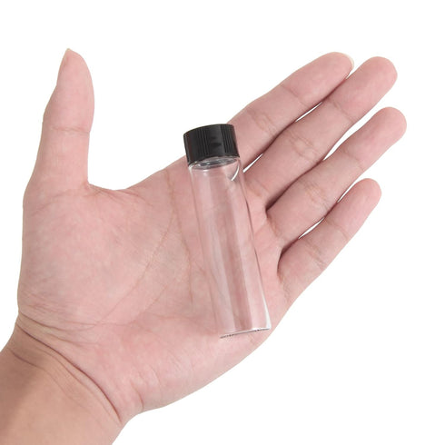 20ml Clear Glass Vials with Screw Caps and Plastic Stoppers, Leak-Proof Small Liquid Sample Vial, 12PCS