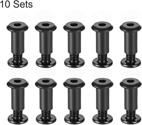 uxcell Screw Post Fit for 5/16"(8mm) Hole Dia, Male M6x10mm Belt Buckle Binding Bolts, 10 Sets