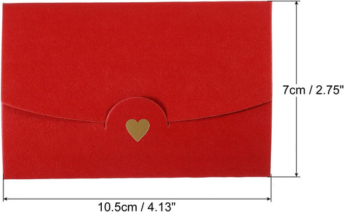 PATIKIL Mini Envelopes, 12 Pack Small Gift Card Holders Retro Gold Heart Business Invitation Envelopes for Wedding Birthday, Red by PATIKIL