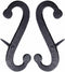 Renovators Supply Manufacturing Shutter Dogs Pair 6.25 in Black Decorative S Shaped