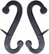 Renovators Supply Manufacturing Shutter Dogs Pair 6.25 in Black Decorative S Shaped