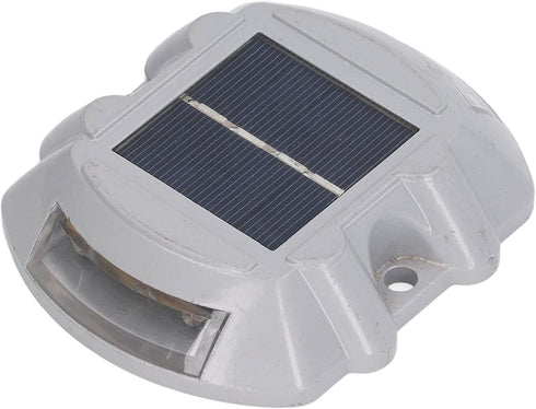 IP68, Solar Deck Light with Reflective Flashing, Waterproof Aluminum Alloy, Silver - Long Lasting Battery, Smart Sun