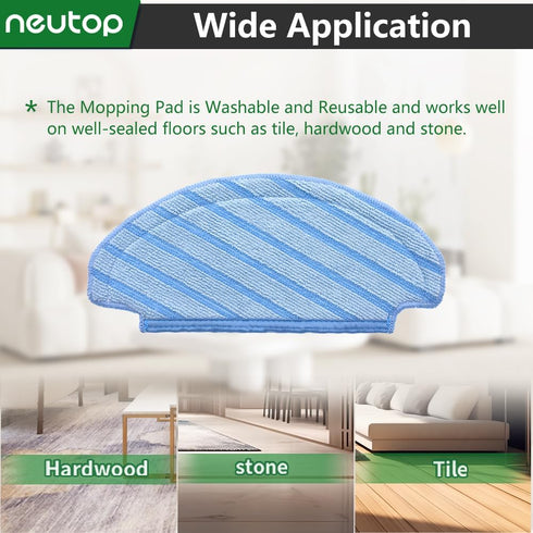 neutop Replacement Washable Mopping Pads for Ecovacs Deebot T8, T8+, N8, N8 Pro, 8-Pack Robot Vacuums