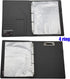 Enyuwlcm PU Leather Padfolio Ring Binder - Clipboard Resume Leather Portfolio with 20 Clear Plastic Sleeves, Black