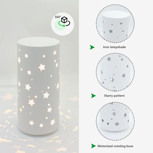 Bedside Table Lamp Rotating Night Light Led Lights for Girls Bedroom Decor Living Room Star Projector Shadow USB Floor