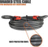 7FT 10mm (3/8") BV Heavy-Duty Security Cable Lock with Loops Extra Thick Braided Steel, Cut-Resistant & Weatherproof