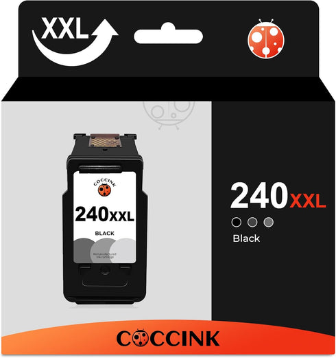 COCCINK 240XXL PG-240XL Black Ink Cartridge for Canon Pixma MG3520 MG3600 MG3120 (1 Black)