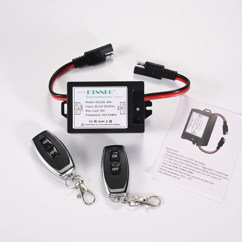 12 2 KTNNKG DC Volt Wireless Remote Control Sprayer Pumps Switch with SAE Connector Plug, On Off Switch with Remote