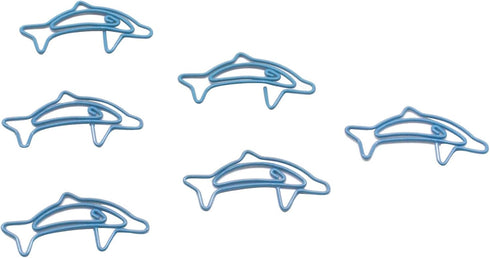 100 Count Dolphin Shaped Paper Clips Great for Paper Clip Collectors or Office Gift - Comes in Round Tin with Lid and Gift Box (Teal) by Butler in the Home