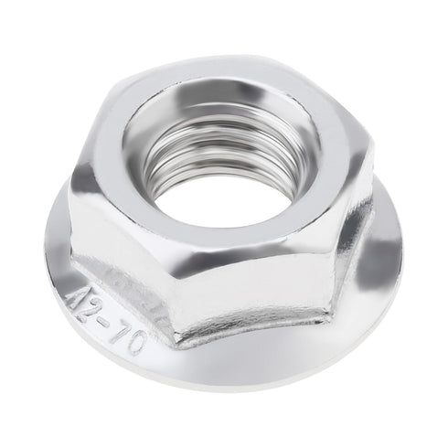M8 x 1.25mm Serrated Flange Hex Lock Nuts, 20pcs Hexagon Flange Nuts, 304 Stainless Steel, Full Thread, DIN6923 Standard