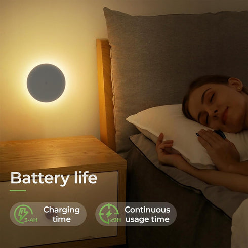 2000mAh Indoor Backlit Wall Sconce, Dusk to Dawn Motion Sensor Wireless Adjustable Brightness Rechargeable Night Light