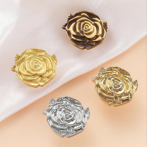 SANCHAKOU 2 Pack Cabinet Furniture Knobs Brass Wardrobe Rose Handle Single Hole Drawer Shoe Cabinet Bedside Table